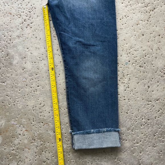 MM Vintage Distressed Boyfriend Jeans Women's 30 Raw Cropped CuffedPatched Denim - Picture 4 of 11